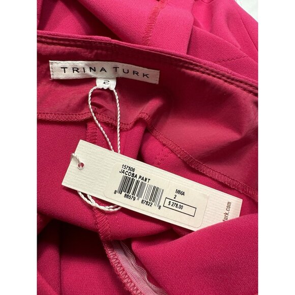 NWT TRINA TURK Hot Pink 2 Piece Pantsuit - Picture 8 of 10